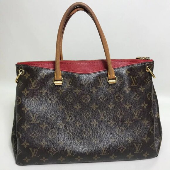LOUIS VUITTON M41175 Monogram Pallas 2WAY Hand Bag MonogramCanvas Brown/Red - Picture 7 of 16